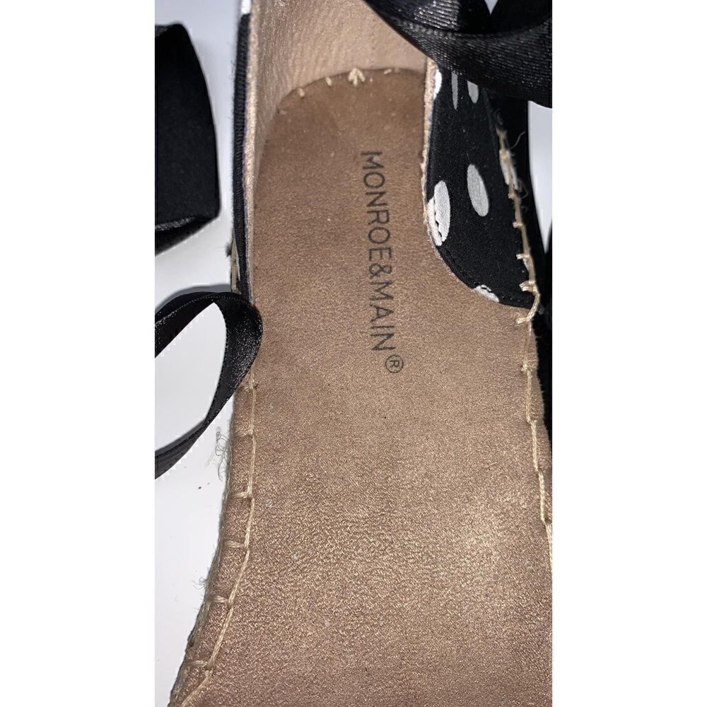 NIB Monroe & Main Polka Dot Ankle Wrap Espadrilles - Picture 2 of 3